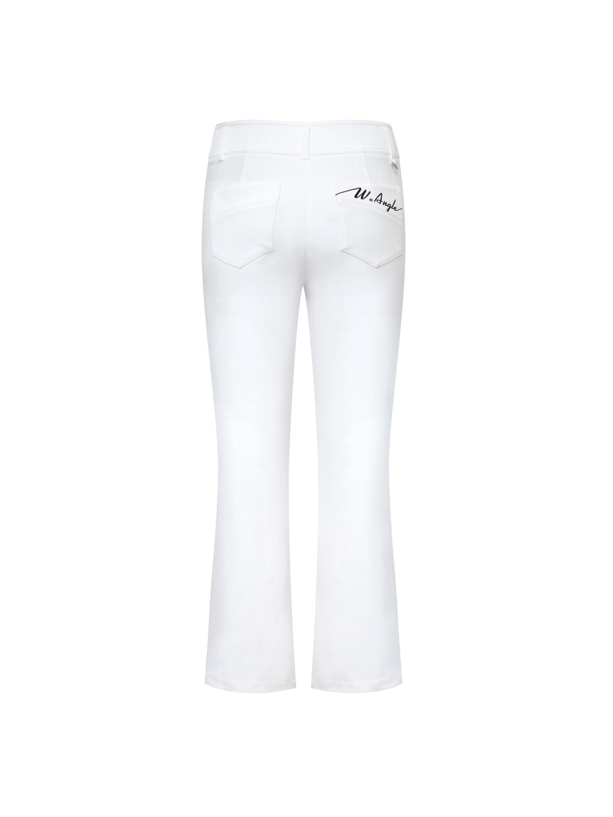 와이드앵글(WIDEANGLE) CO 아트웍 포인트 부츠컷 팬츠 L_White