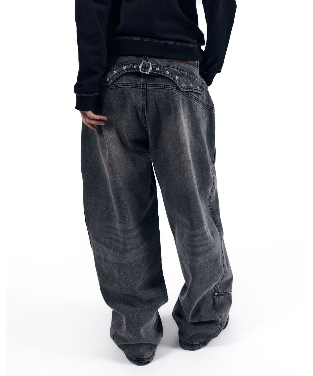 아캄(AAKAM) Steve Double Knee Denim Pants (Gray)