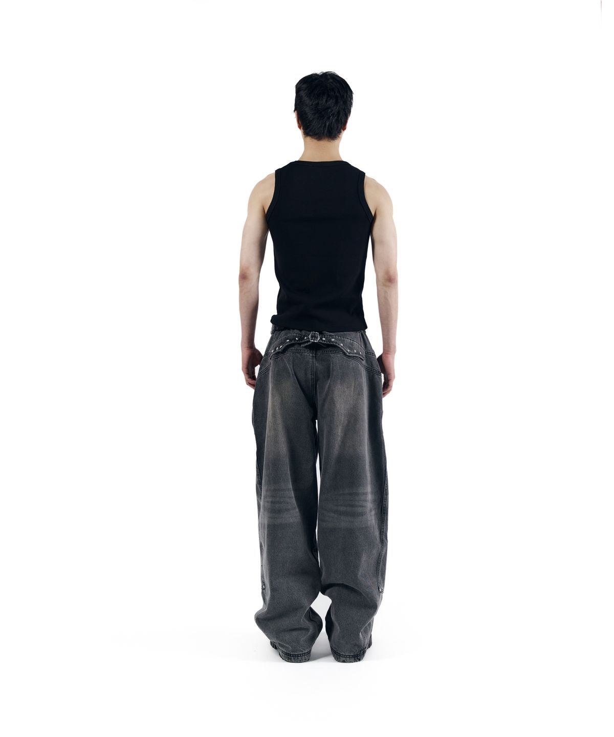 아캄(AAKAM) Steve Double Knee Denim Pants (Gray)