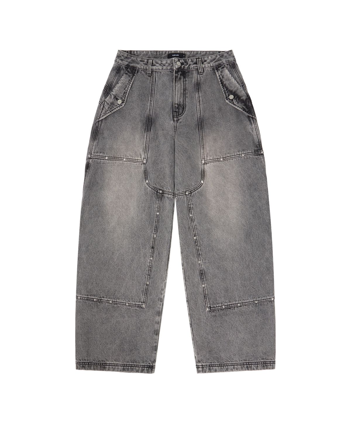 아캄(AAKAM) Steve Double Knee Denim Pants (Gray)