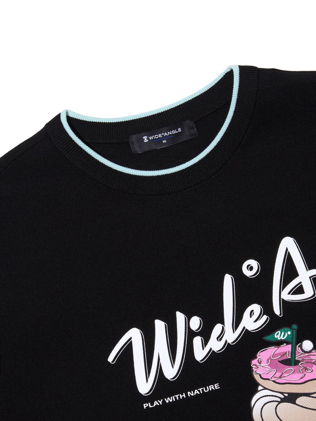 와이드앵글(WIDEANGLE) CO 피크닉 라운드넥 스웨터 L_Black