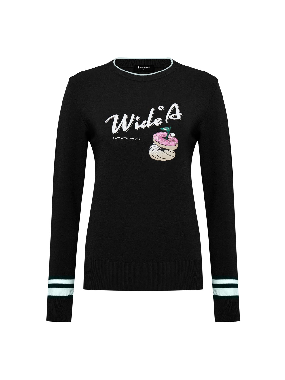 와이드앵글(WIDEANGLE) CO 피크닉 라운드넥 스웨터 L_Black