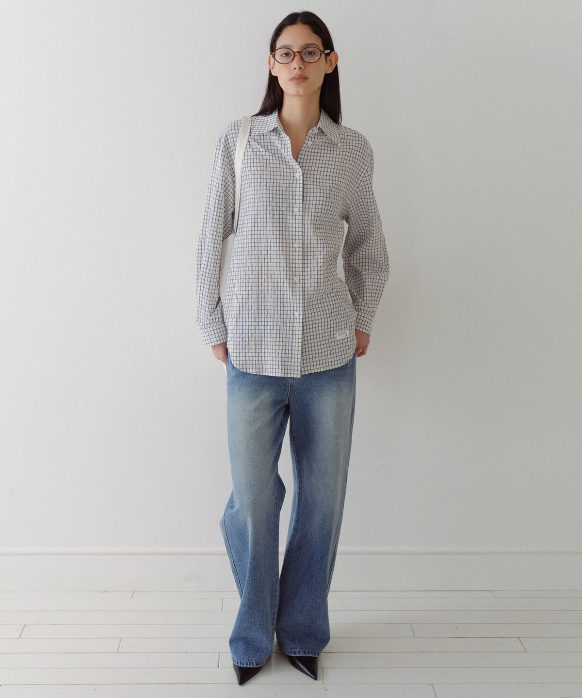엔오르(EN OR) STANDARD CHECK SHIRT - BLUE