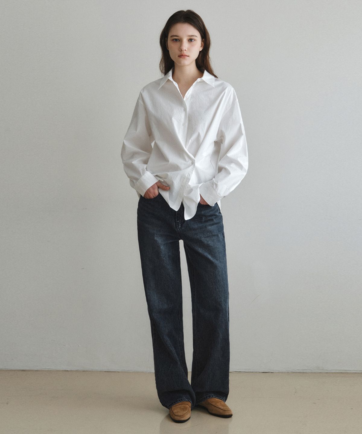 웬즈데이오아시스 포 우먼(WEDNESDAYOASISFORWOMEN) 사이드 버튼 랩 셔츠_IVORY(W26SH03)
