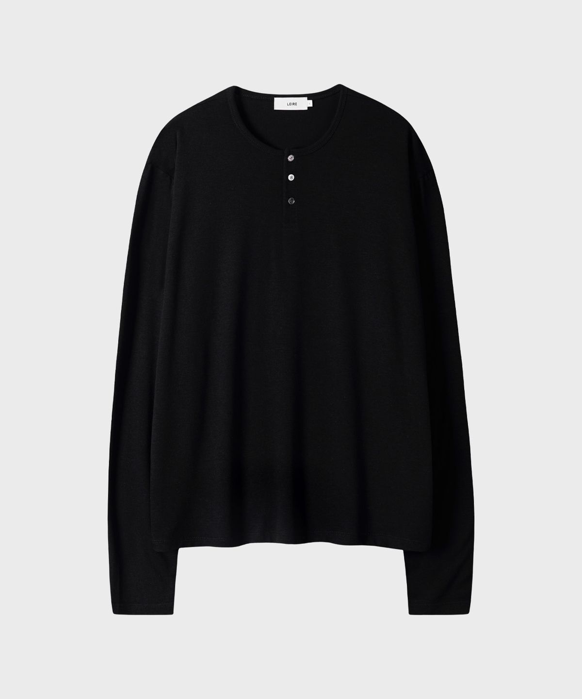 르아르(LEIRE) 소프트 헨리넥 롱슬리브 티셔츠 [블랙]