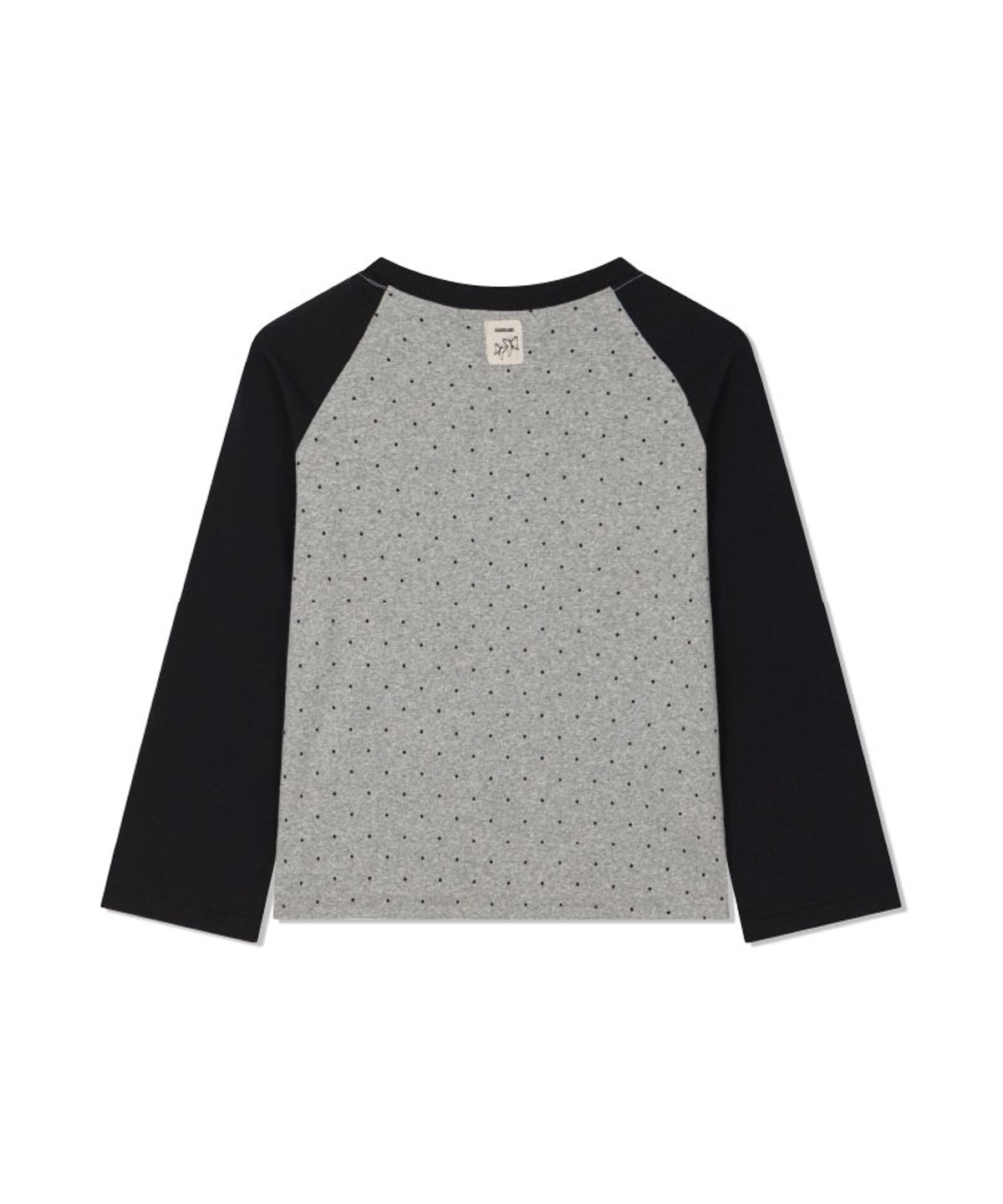 구월십일(GUWOLSIBIL) DOT RAGLAN HEART TOP BLACK&MELANGE GREY