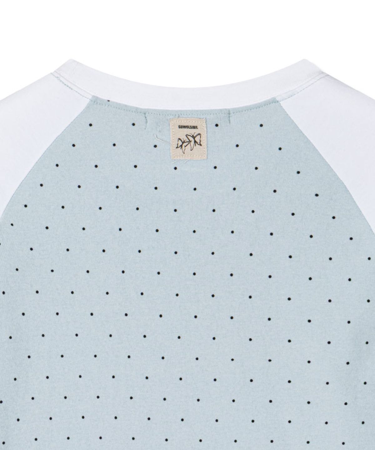 구월십일(GUWOLSIBIL) DOT RAGLAN HEART TOP WHITE&SKY BLUE