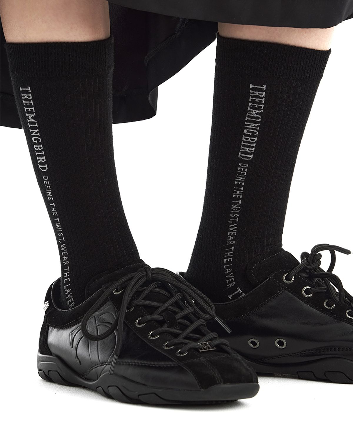 트리밍버드(TREEMINGBIRD) TMB Lettering Socks [ Black ]