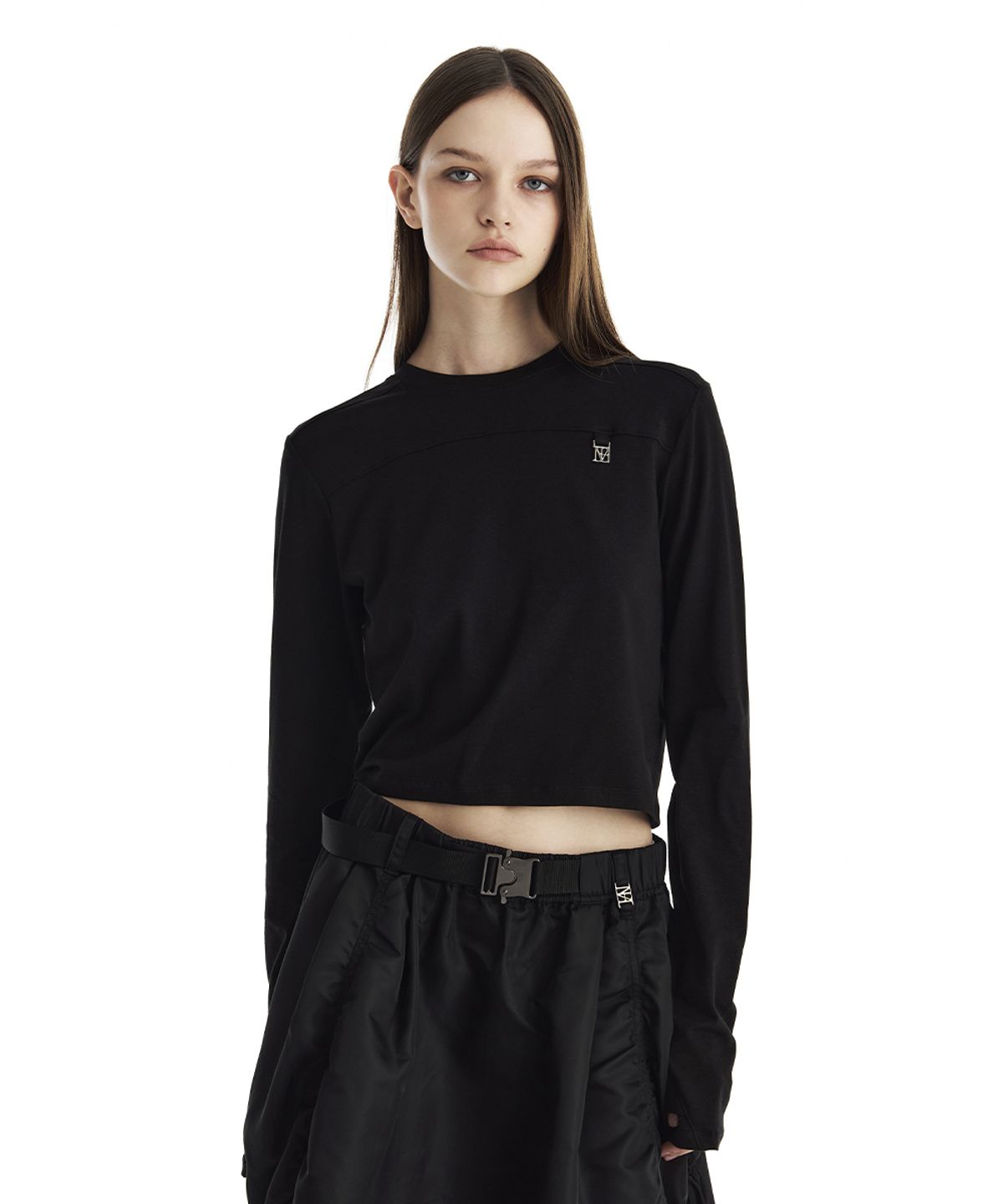트리밍버드(TREEMINGBIRD) Metal Cut Point Long Sleeve [ Black ]