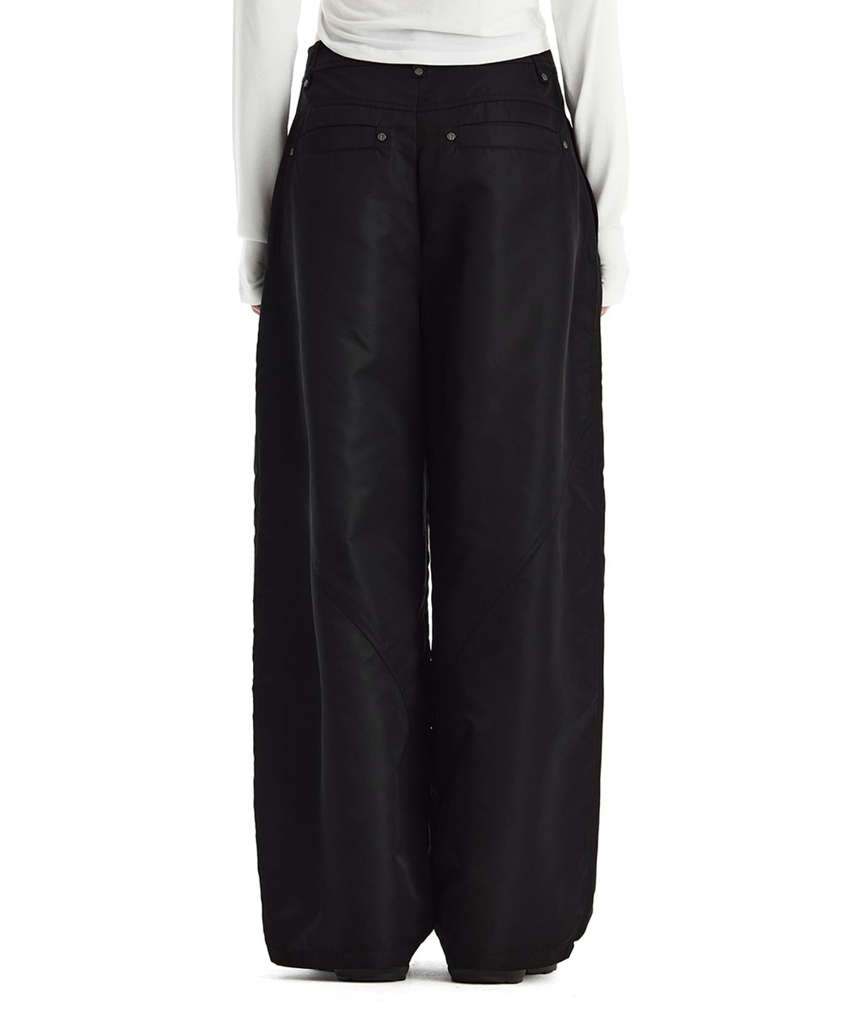 트리밍버드(TREEMINGBIRD) Knee-Zip Nylon pants [ Black ]