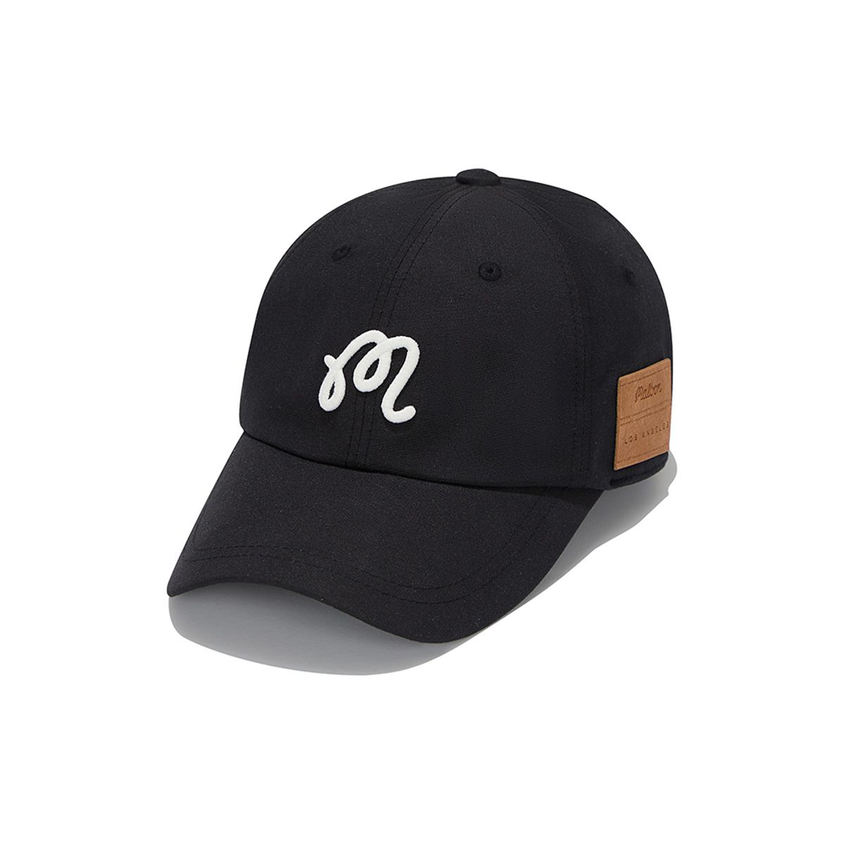 말본 골프(MALBON GOLF) 가죽패치 포인트 베이직 볼캡 BLACK