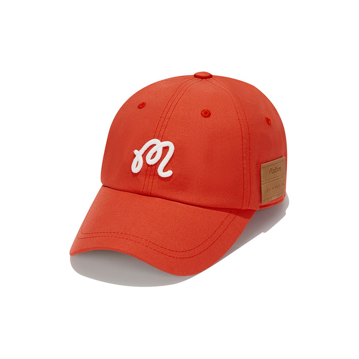 말본 골프(MALBON GOLF) 가죽패치 포인트 베이직 볼캡 ORANGE