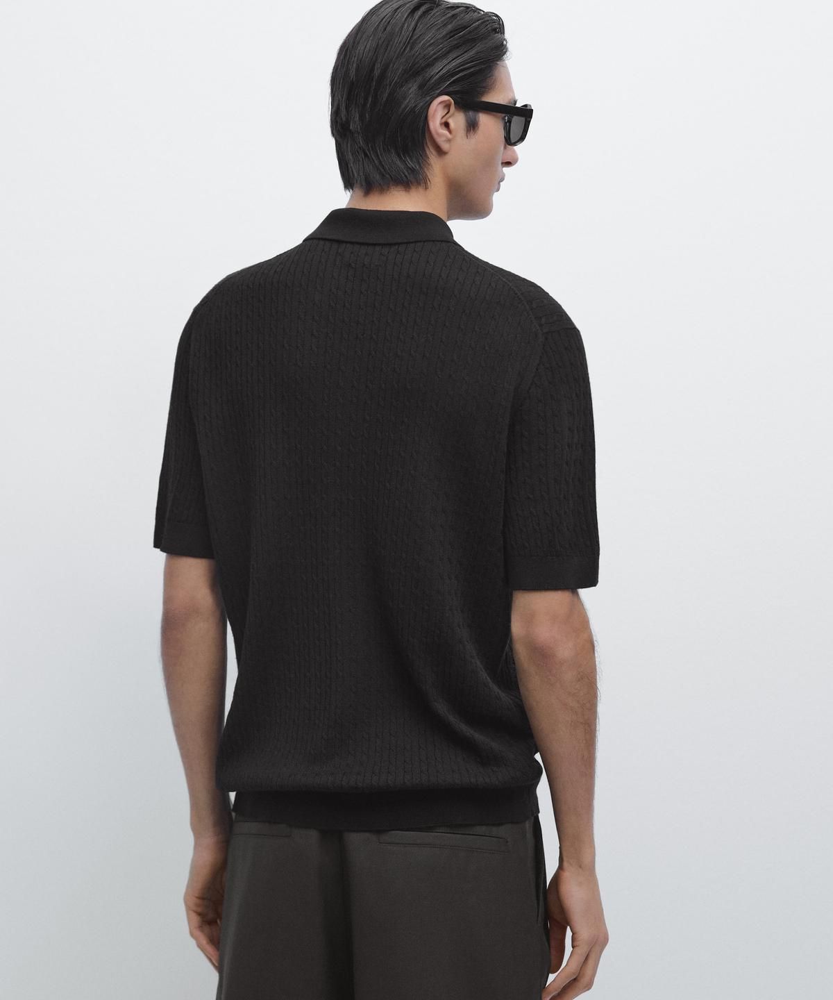 마시모두띠(MASSIMO DUTTI) 메리노 울 니트 폴로 스웨터