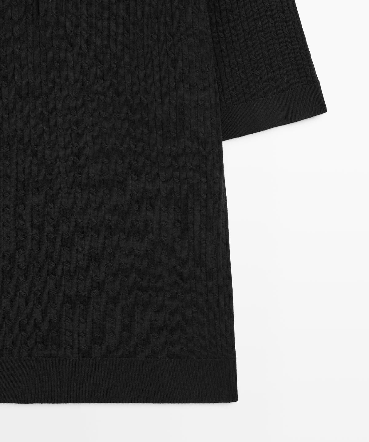 마시모두띠(MASSIMO DUTTI) 메리노 울 니트 폴로 스웨터
