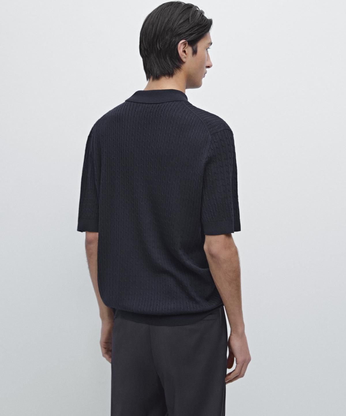 마시모두띠(MASSIMO DUTTI) 메리노 울 니트 폴로 스웨터