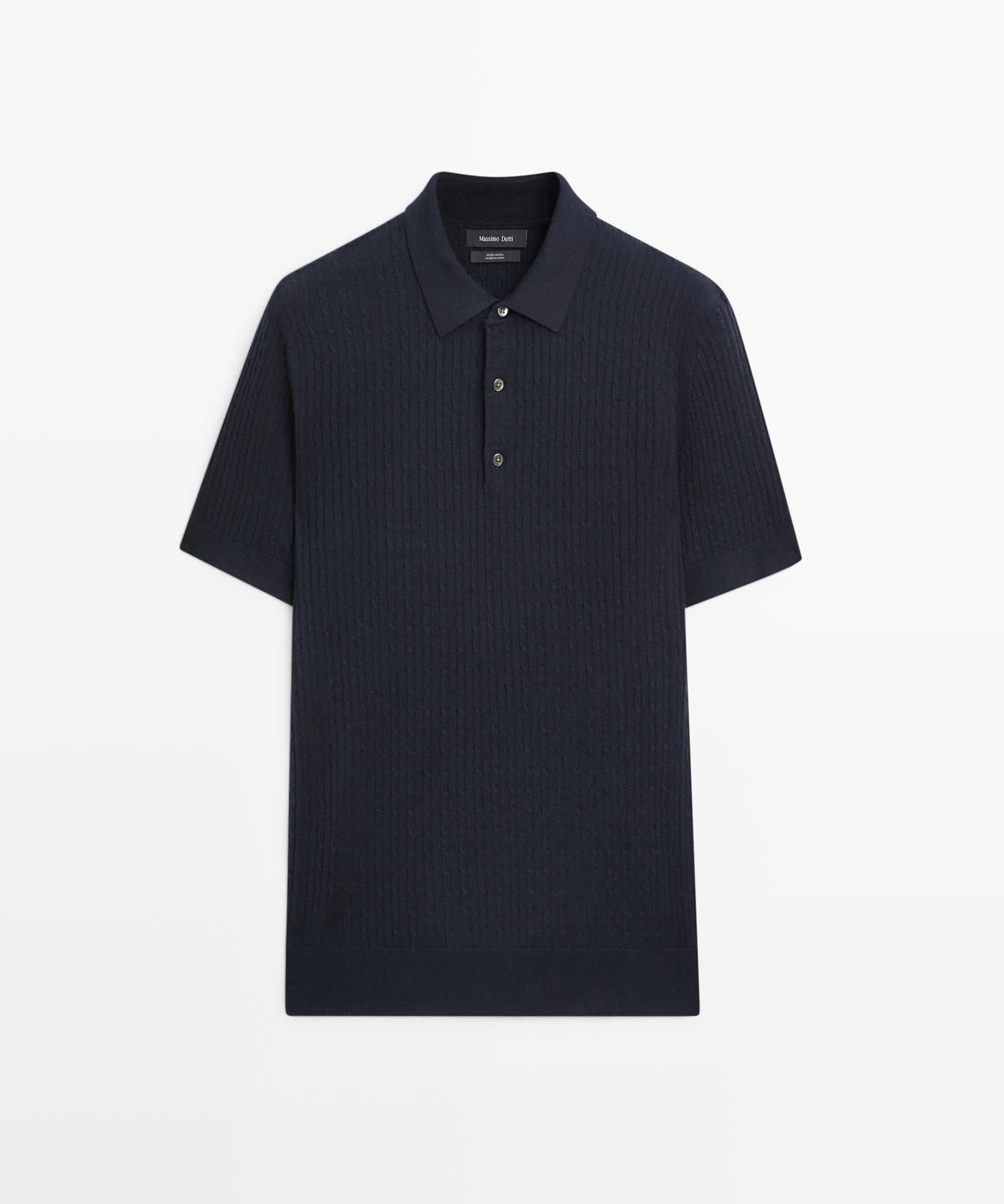 마시모두띠(MASSIMO DUTTI) 메리노 울 니트 폴로 스웨터