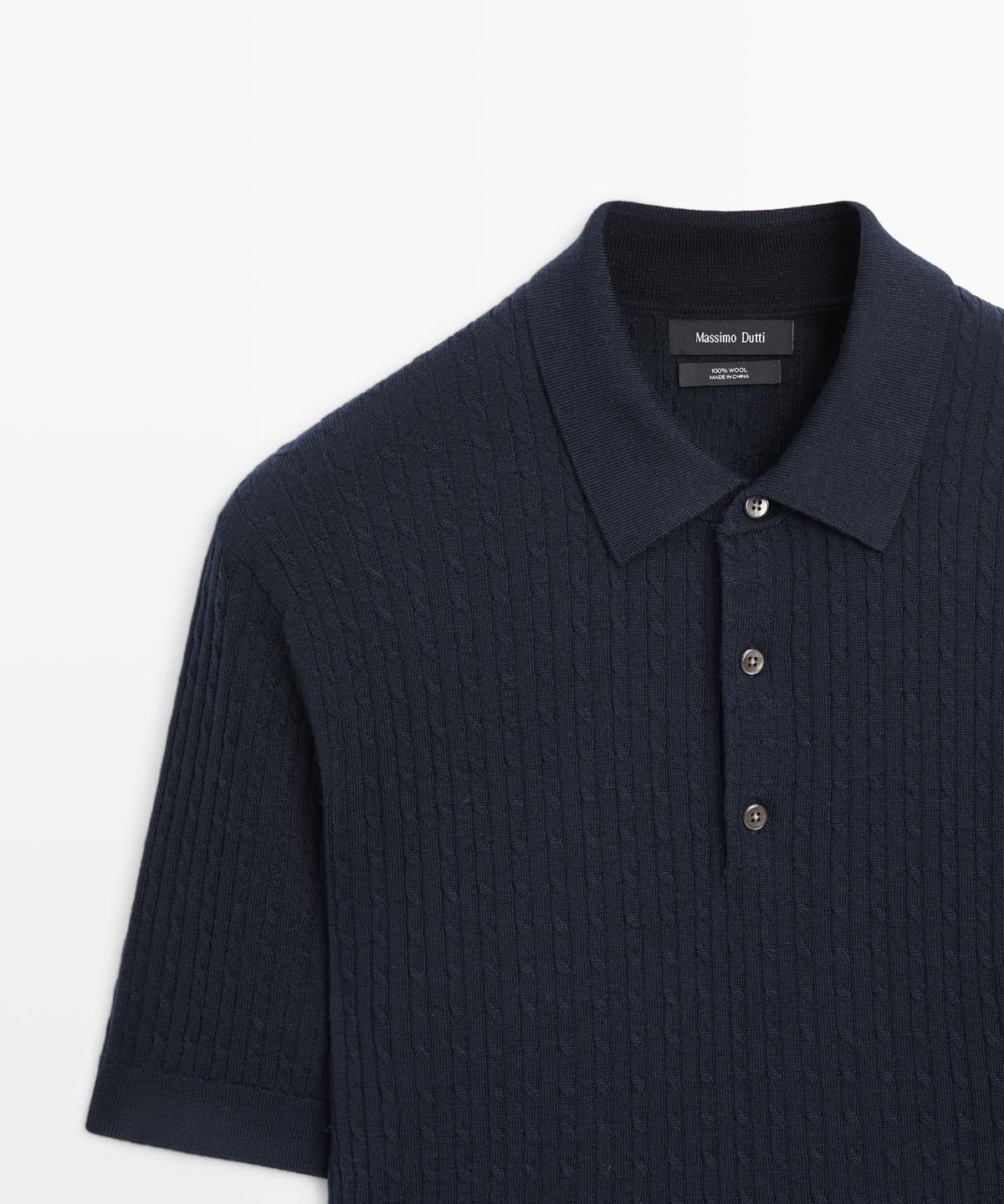 마시모두띠(MASSIMO DUTTI) 메리노 울 니트 폴로 스웨터