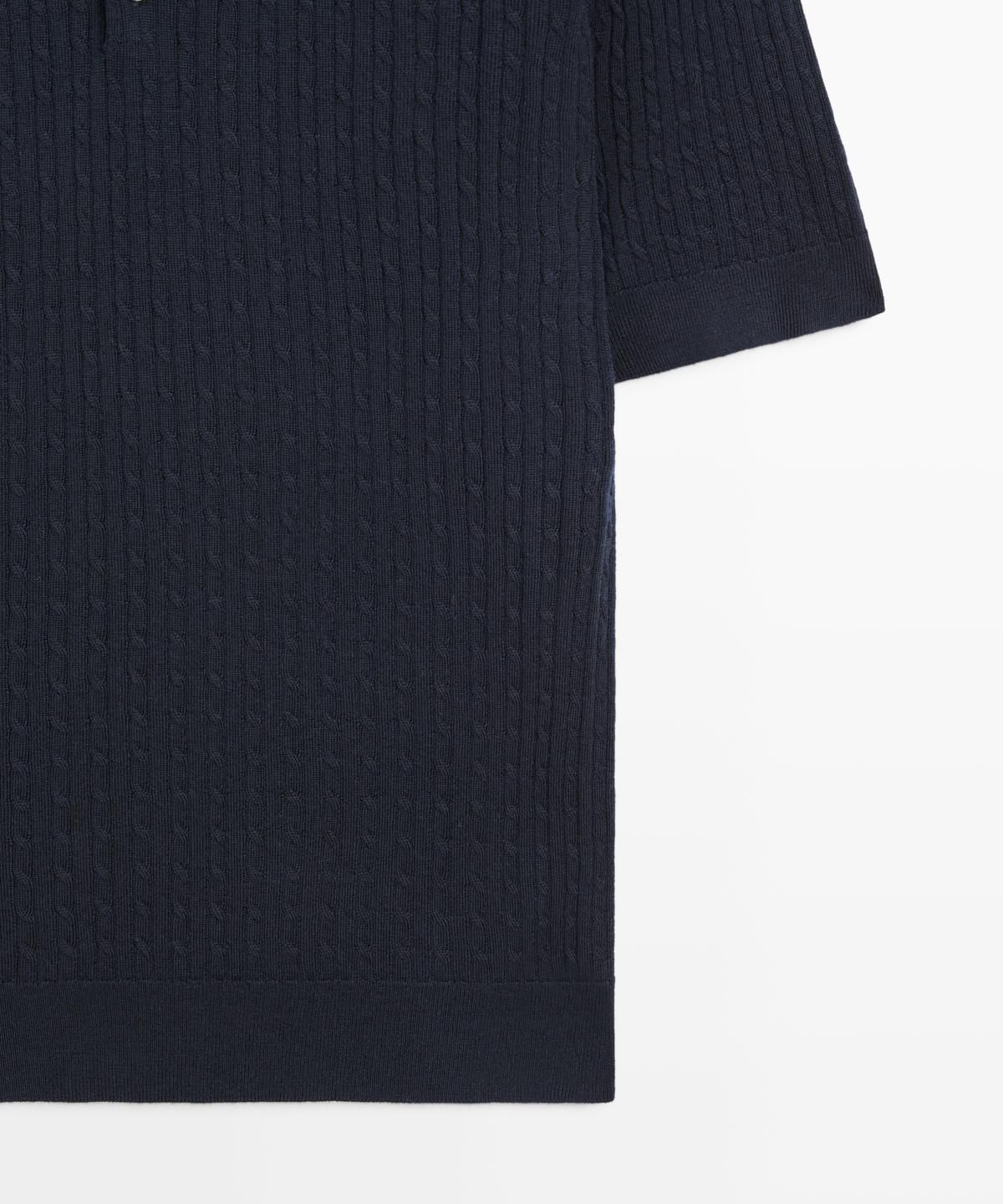 마시모두띠(MASSIMO DUTTI) 메리노 울 니트 폴로 스웨터
