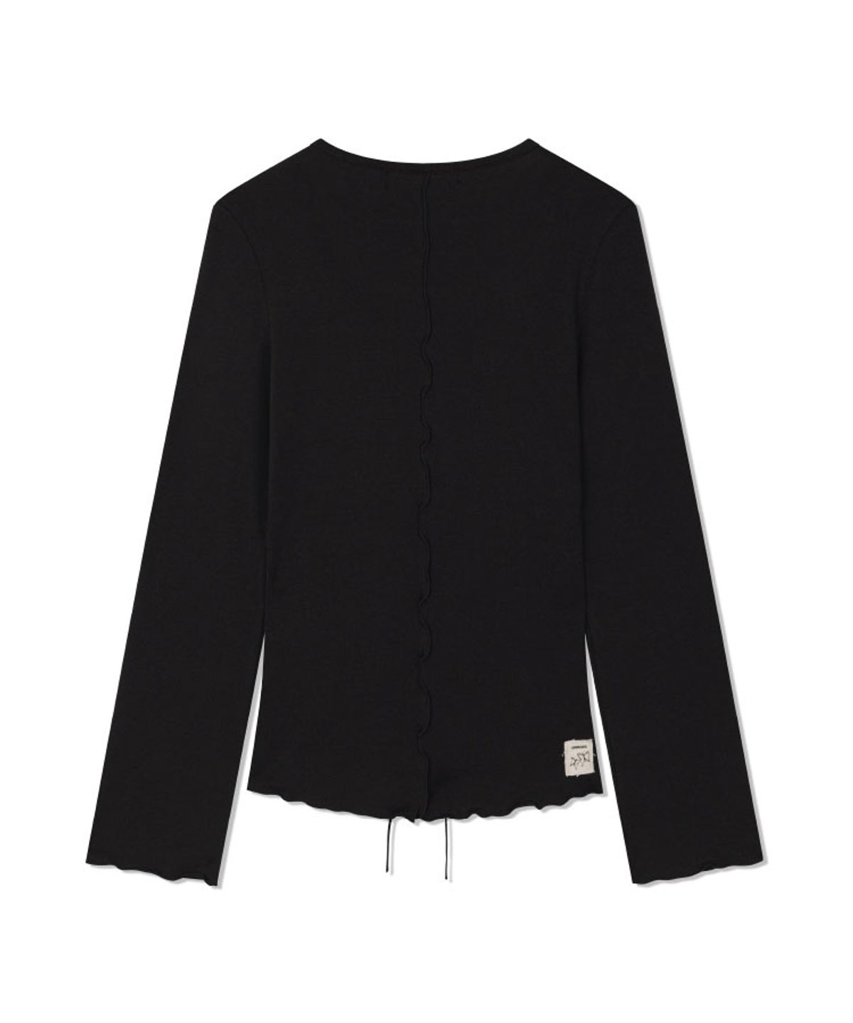 구월십일(GUWOLSIBIL) ETHNIC SHIRRING LACE T-SHIRT BLACK