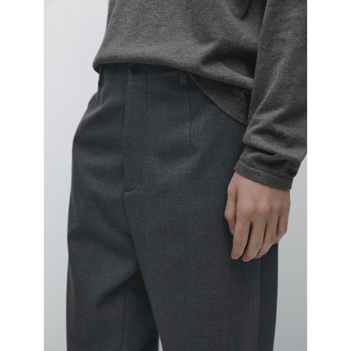 마시모두띠(MASSIMO DUTTI) 스트럭처드 쿨 울 팬츠