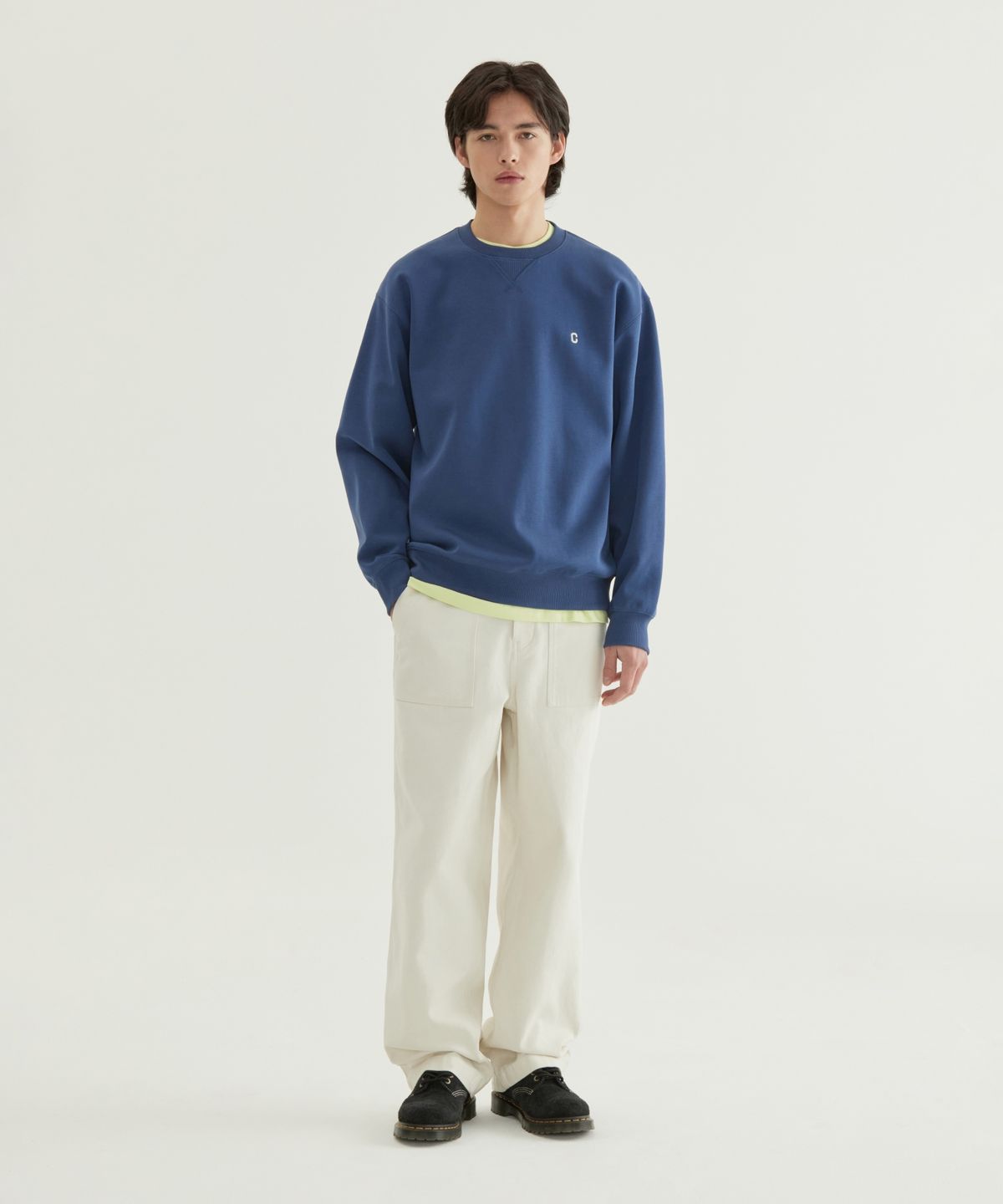 커버낫(COVERNAT) 와이드 백사틴 퍼티그 팬츠 아이보리
