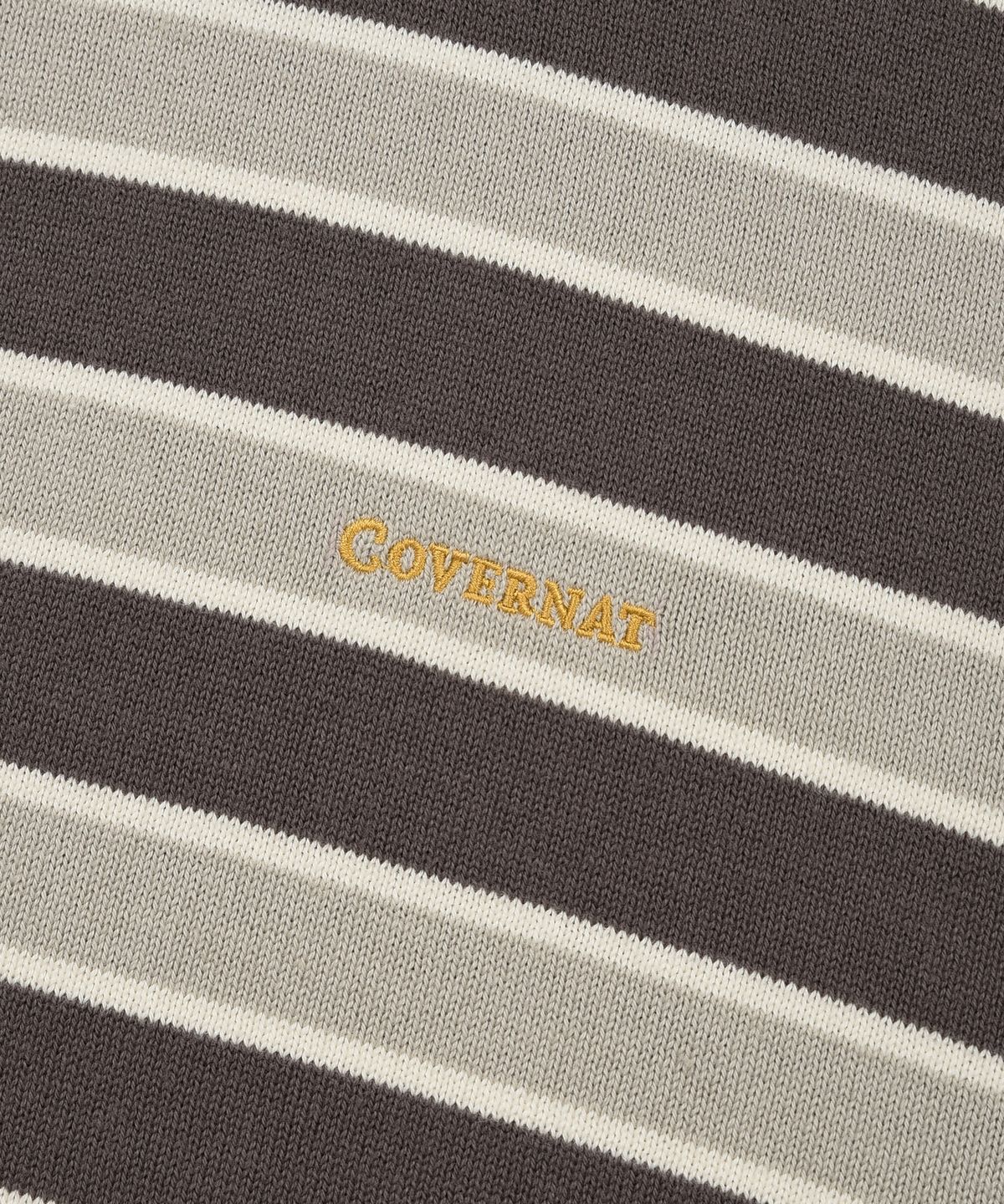 커버낫(COVERNAT) 스트라이프 카라 니트 그레이