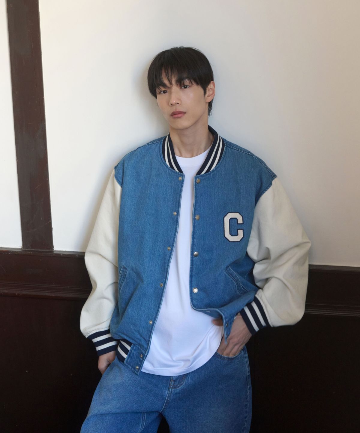 커버낫(COVERNAT) 링사 C 로고 데님 바시티 블루