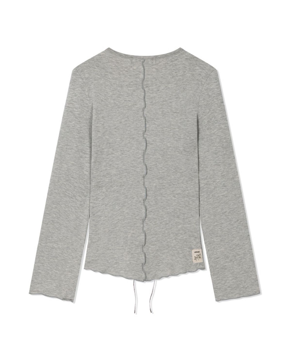 구월십일(GUWOLSIBIL) ETHNIC SHIRRING LACE T-SHIRT MELANGE GREY