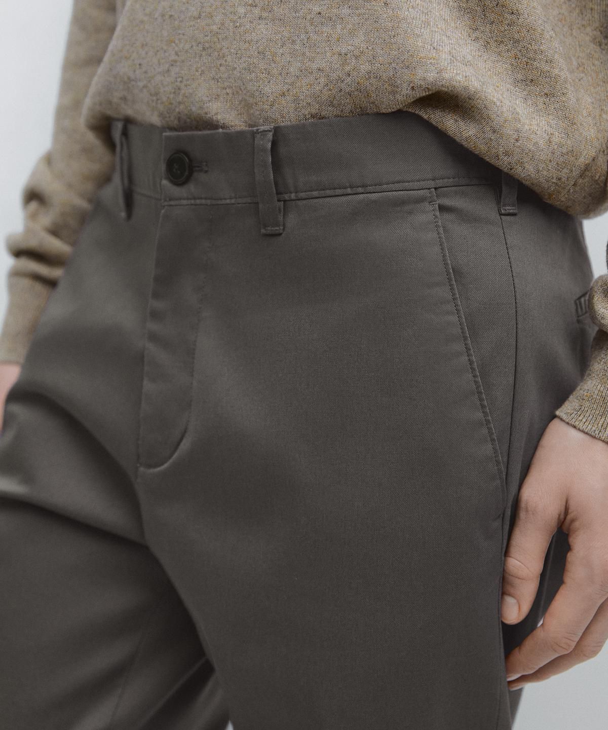 마시모두띠(MASSIMO DUTTI) 코튼 블렌드 슬림핏 팬츠