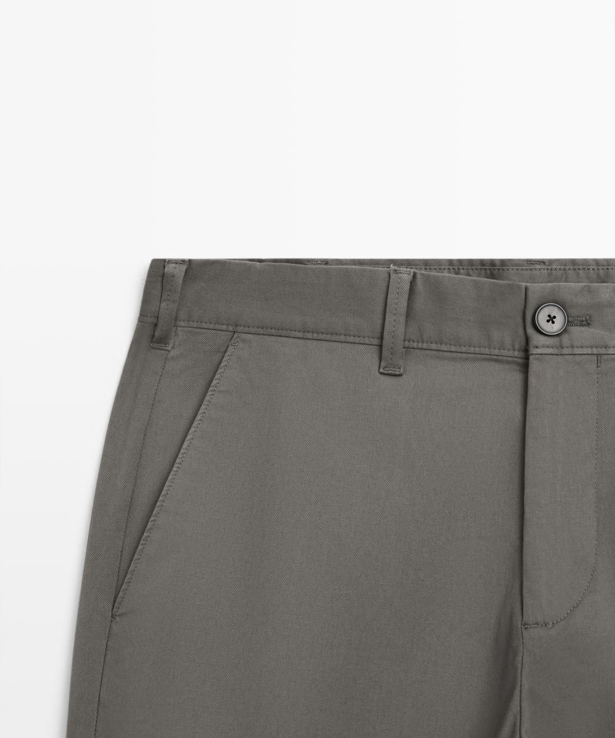 마시모두띠(MASSIMO DUTTI) 코튼 블렌드 슬림핏 팬츠