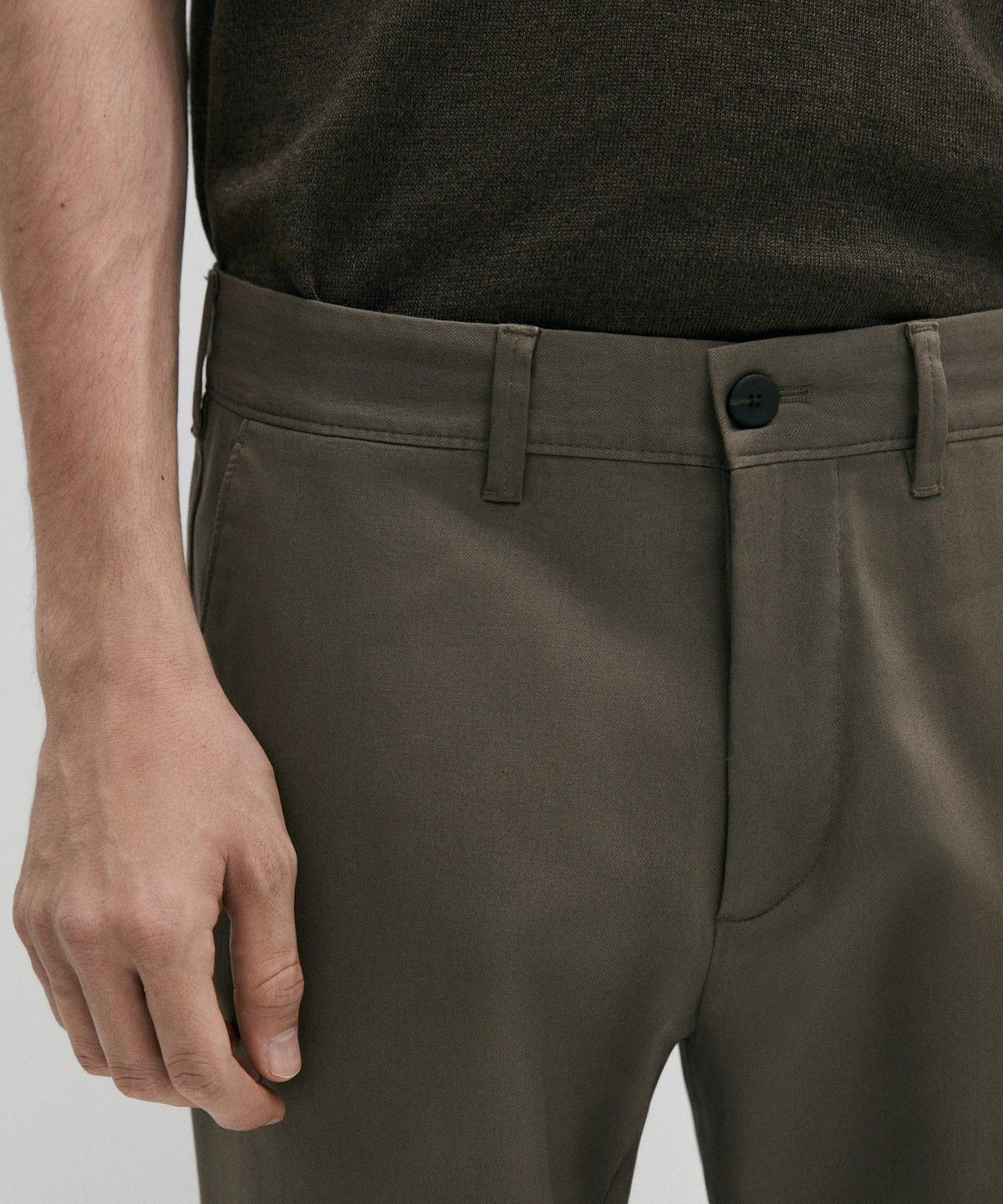 마시모두띠(MASSIMO DUTTI) 코튼 블렌드 슬림핏 팬츠