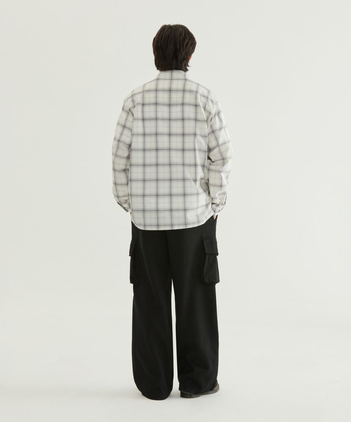 커버낫(COVERNAT) 옴브레 체크 셔츠 아이보리