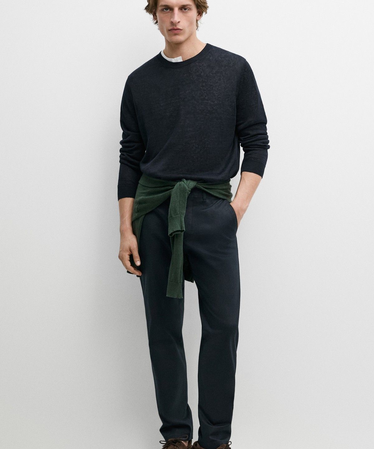 마시모두띠(MASSIMO DUTTI) 코튼 블렌드 슬림핏 팬츠