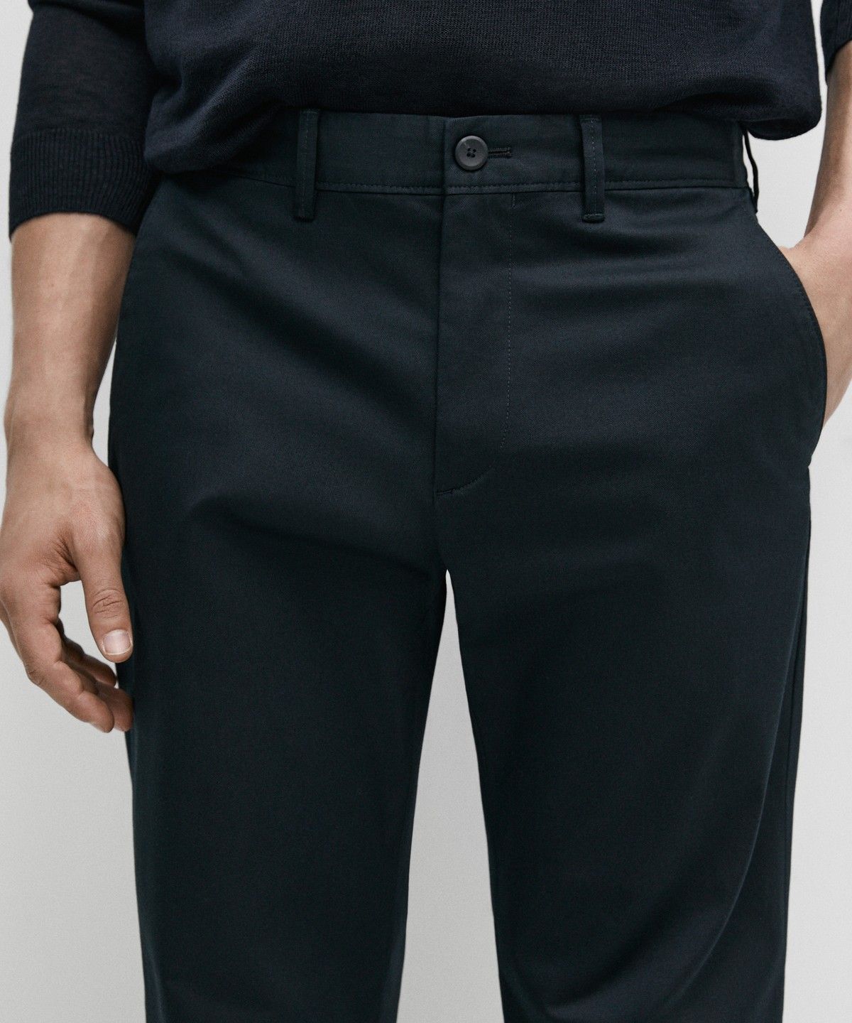 마시모두띠(MASSIMO DUTTI) 코튼 블렌드 슬림핏 팬츠