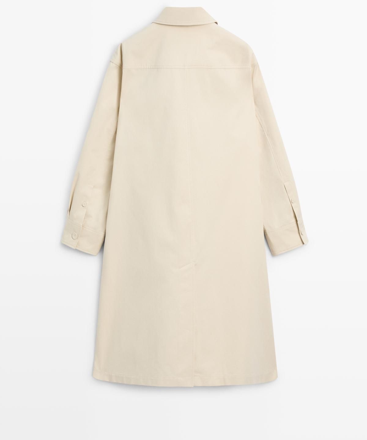 마시모두띠(MASSIMO DUTTI) 롤업 슬리브 코튼 트렌치코트