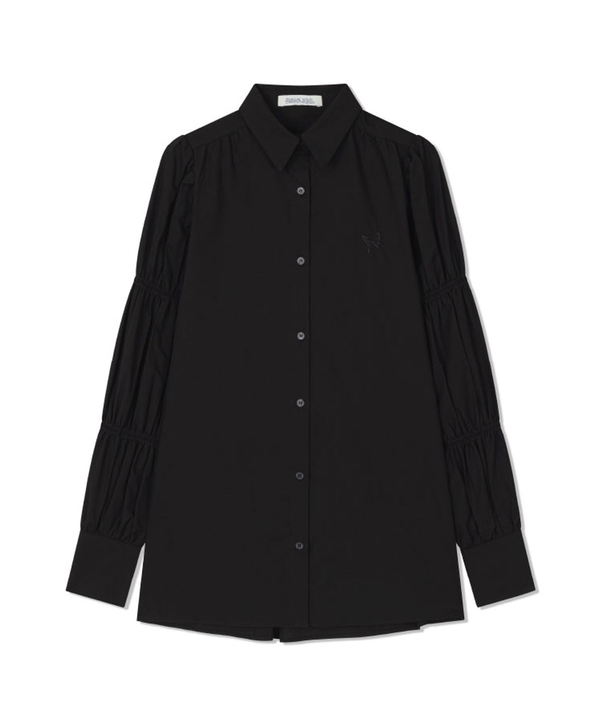 구월십일(GUWOLSIBIL) SMOCKING DRESS SHIRT BLACK