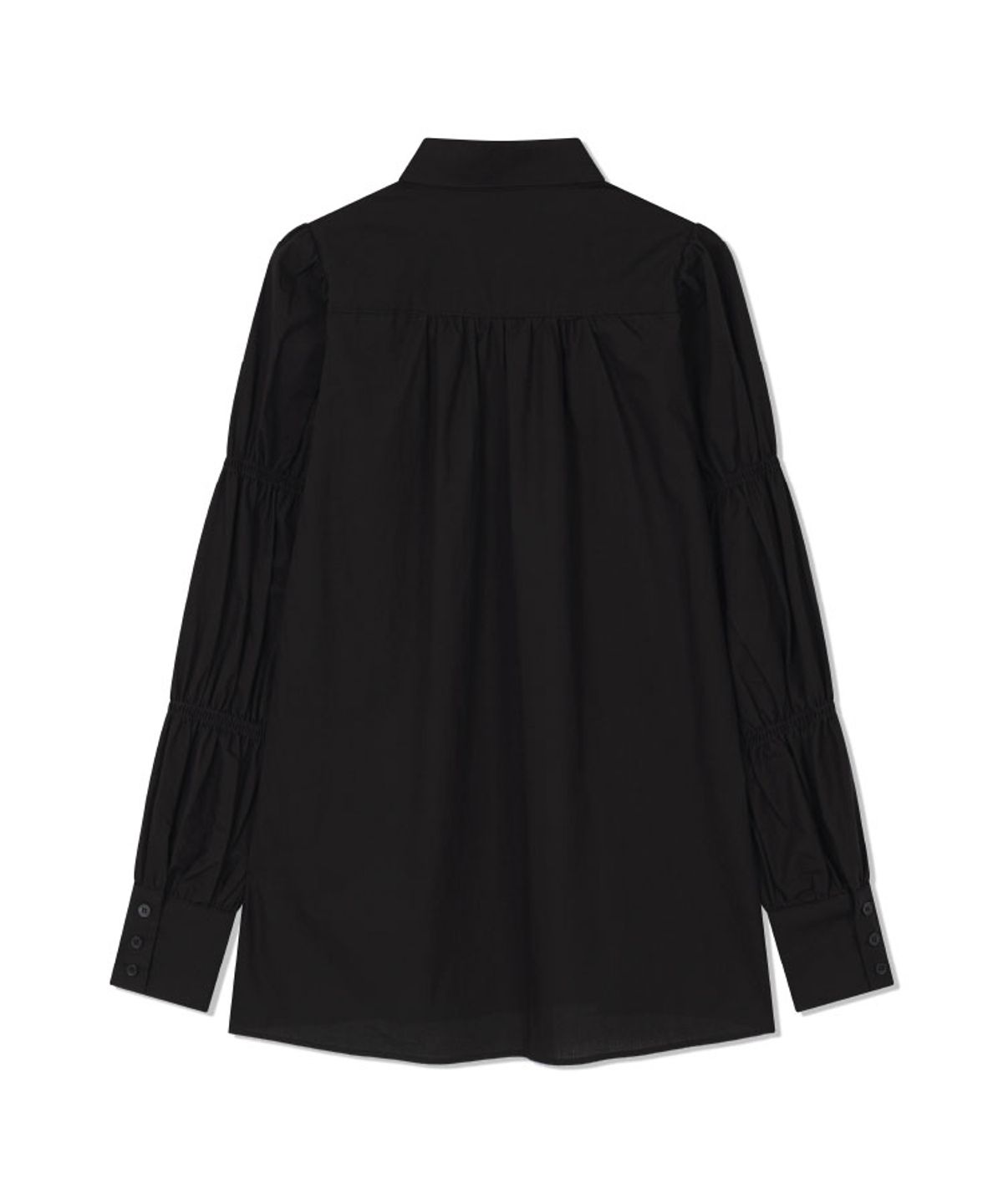 구월십일(GUWOLSIBIL) SMOCKING DRESS SHIRT BLACK