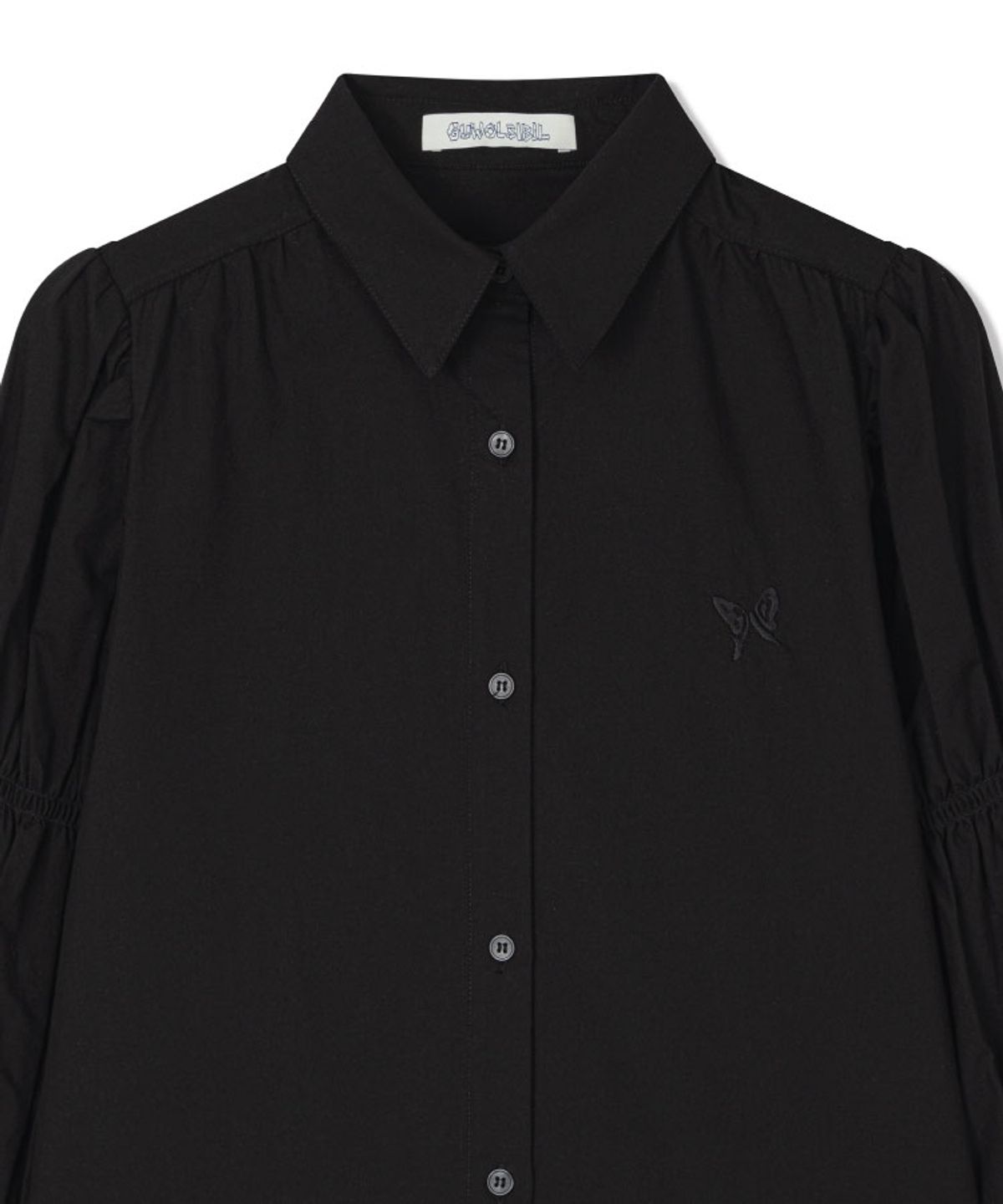 구월십일(GUWOLSIBIL) SMOCKING DRESS SHIRT BLACK