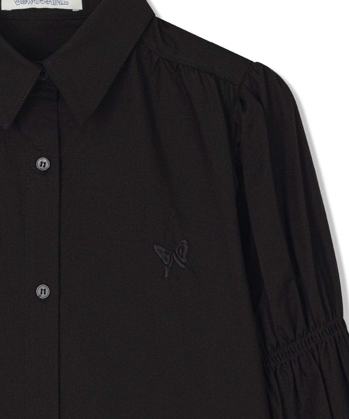 구월십일(GUWOLSIBIL) SMOCKING DRESS SHIRT BLACK
