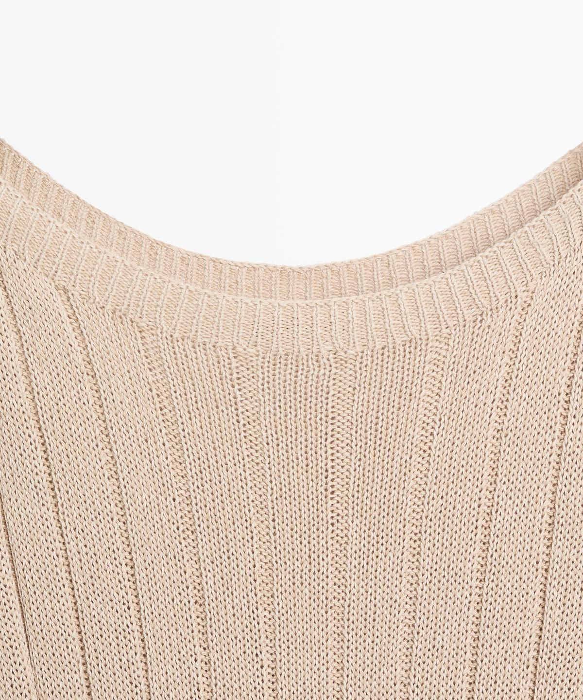 마시모두띠(MASSIMO DUTTI) 코튼 블렌드 보트넥 니트 스웨터