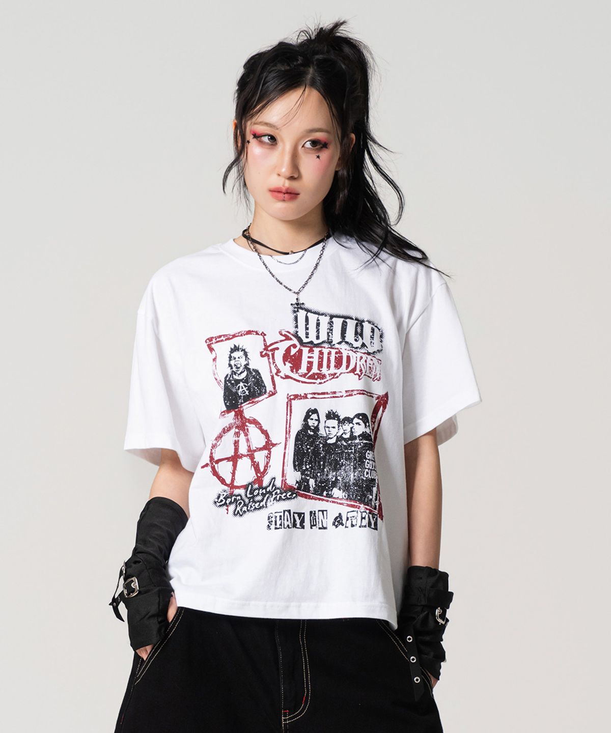 그레이가이즈클럽(GREYGUYSCLUB) 와일드칠드런 그래픽 반팔티셔츠 화이트