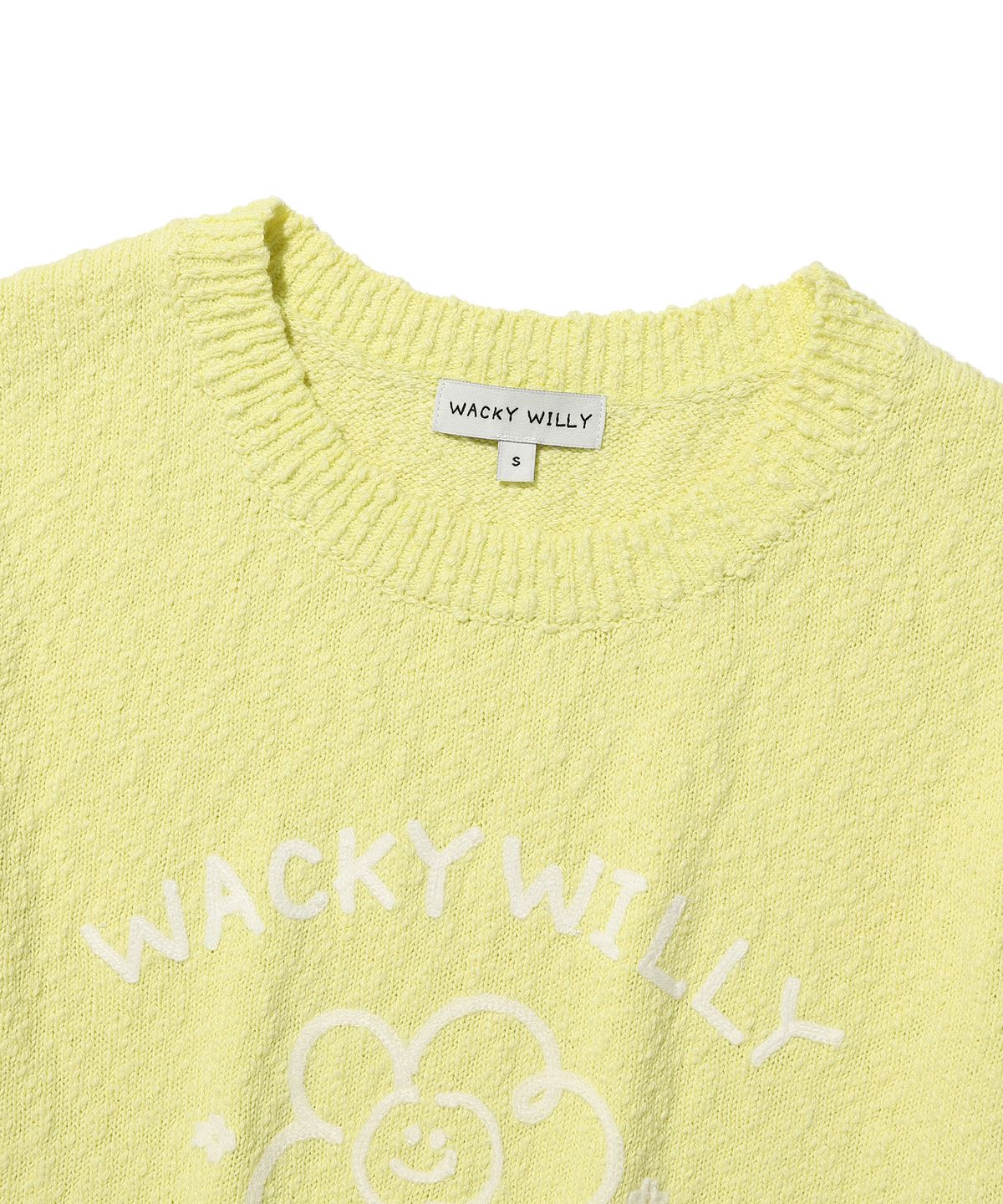 와키윌리(WACKY WILLY) 우먼스 빅릴리 그래픽 반팔 니트 그린