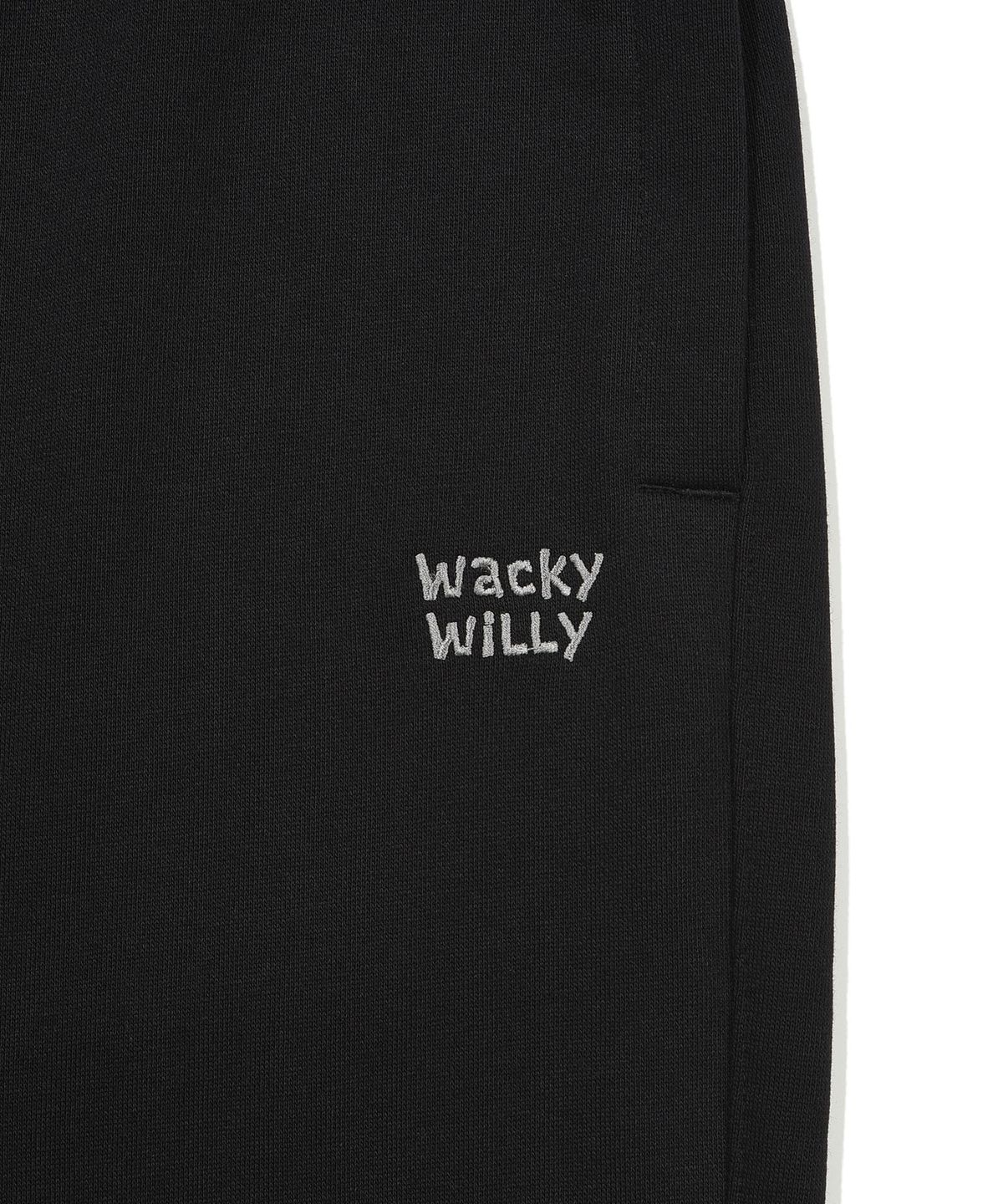 와키윌리(WACKY WILLY) 시그니처 와이드 스웻팬츠 블랙