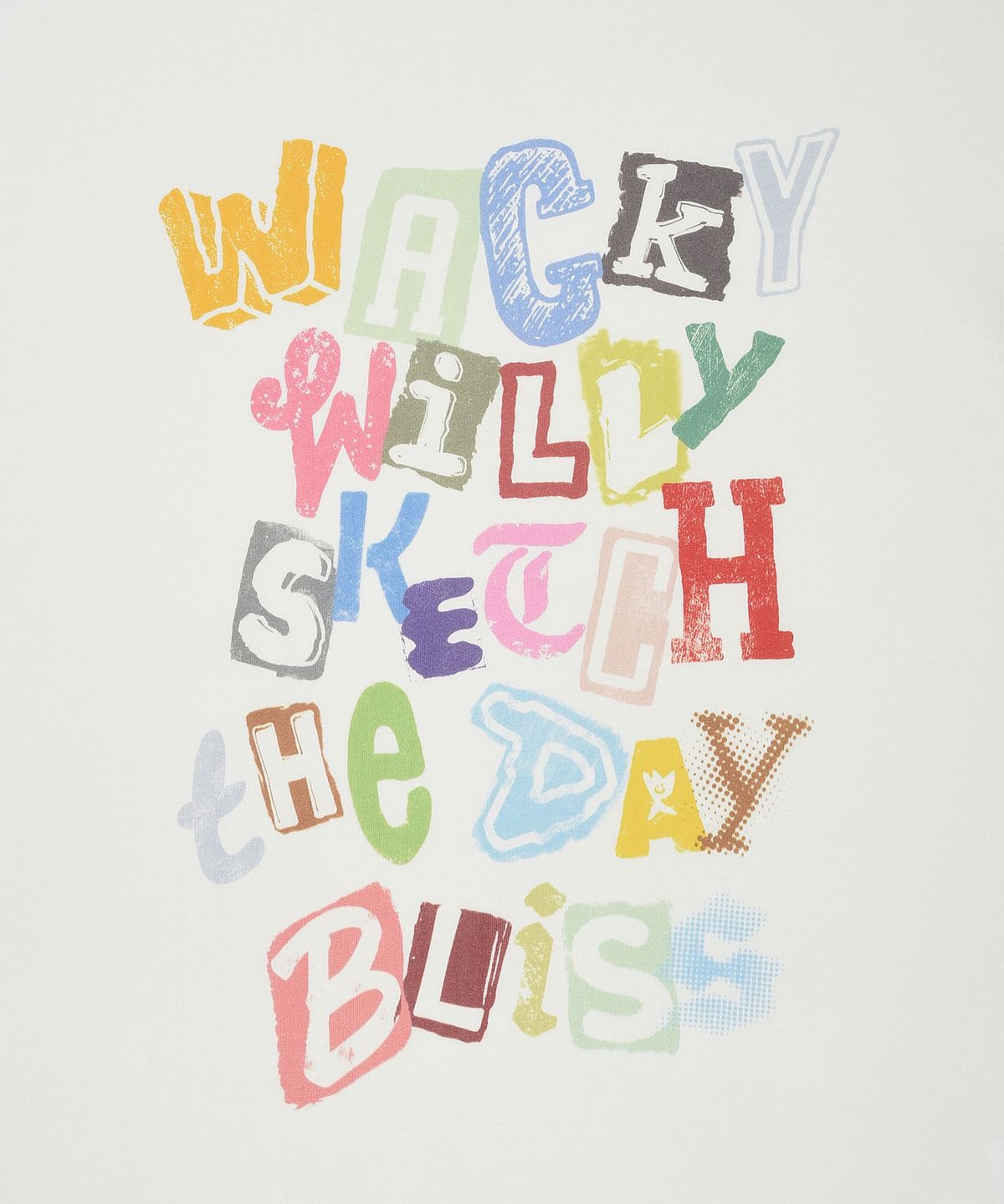 와키윌리(WACKY WILLY) 타이포 그래픽 롱슬리브 화이트