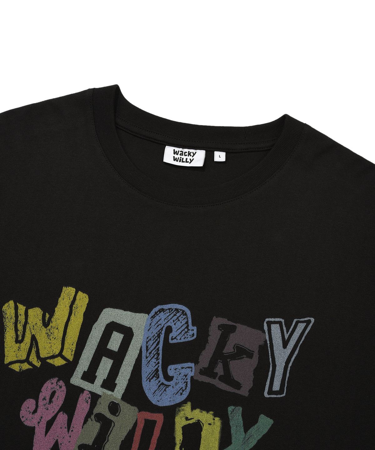 와키윌리(WACKY WILLY) 타이포 그래픽 롱슬리브 블랙