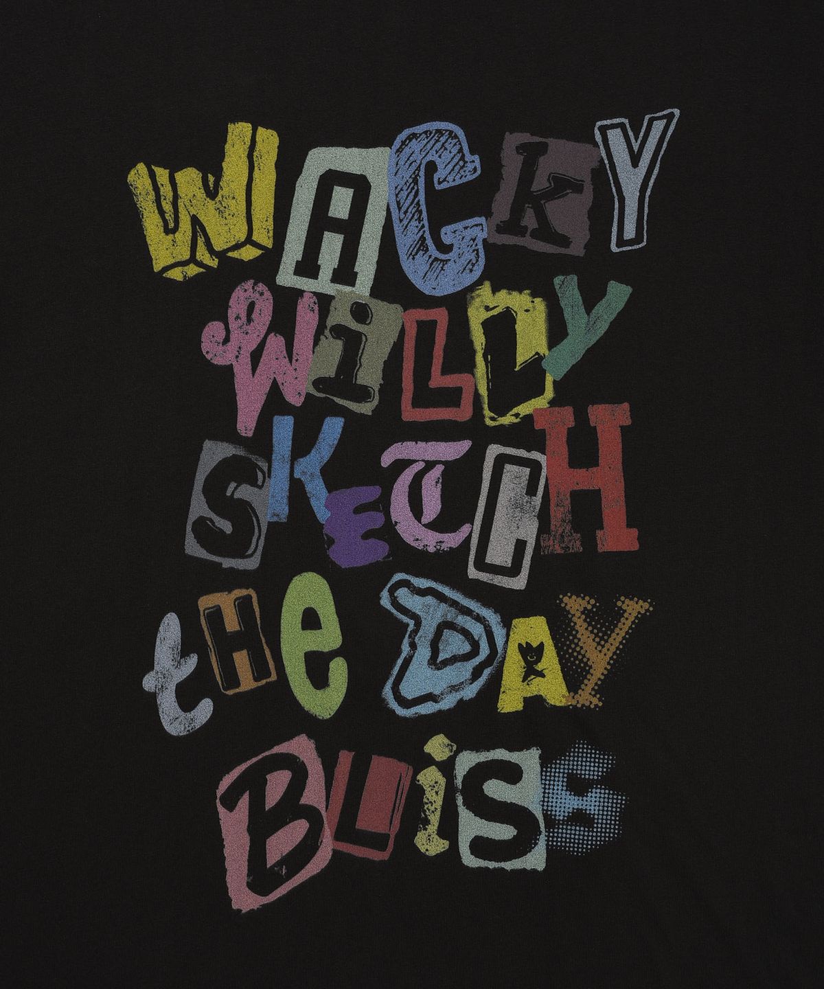 와키윌리(WACKY WILLY) 타이포 그래픽 롱슬리브 블랙