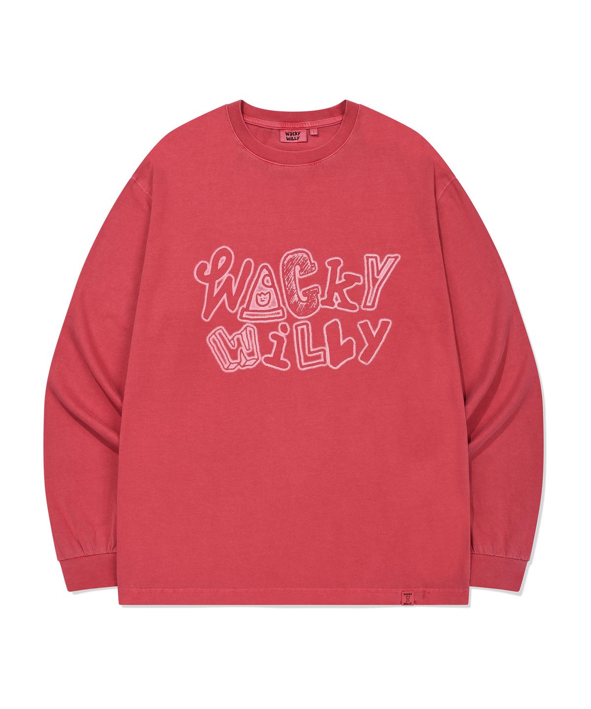 와키윌리(WACKY WILLY) 피그먼트 워싱 롱슬리브 핑크