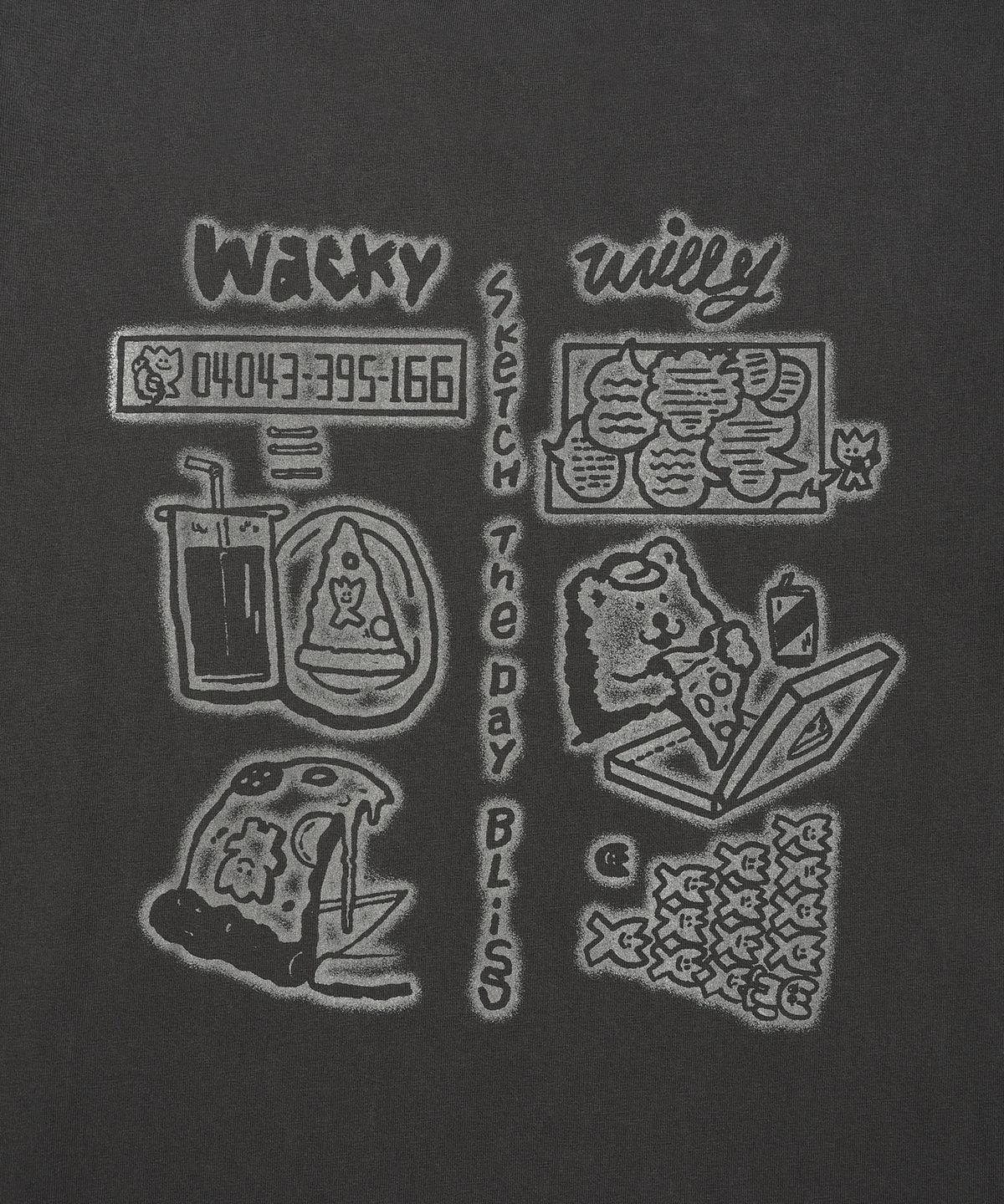 와키윌리(WACKY WILLY) 피그먼트 워싱 롱슬리브 차콜