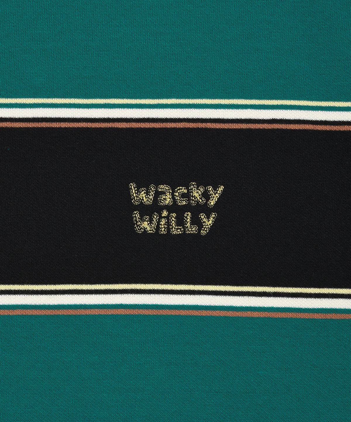 와키윌리(WACKY WILLY) 멀티 스트라이프 맨투맨 그린