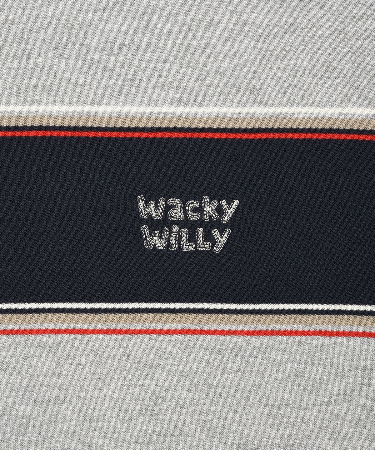 와키윌리(WACKY WILLY) 멀티 스트라이프 맨투맨 네이비